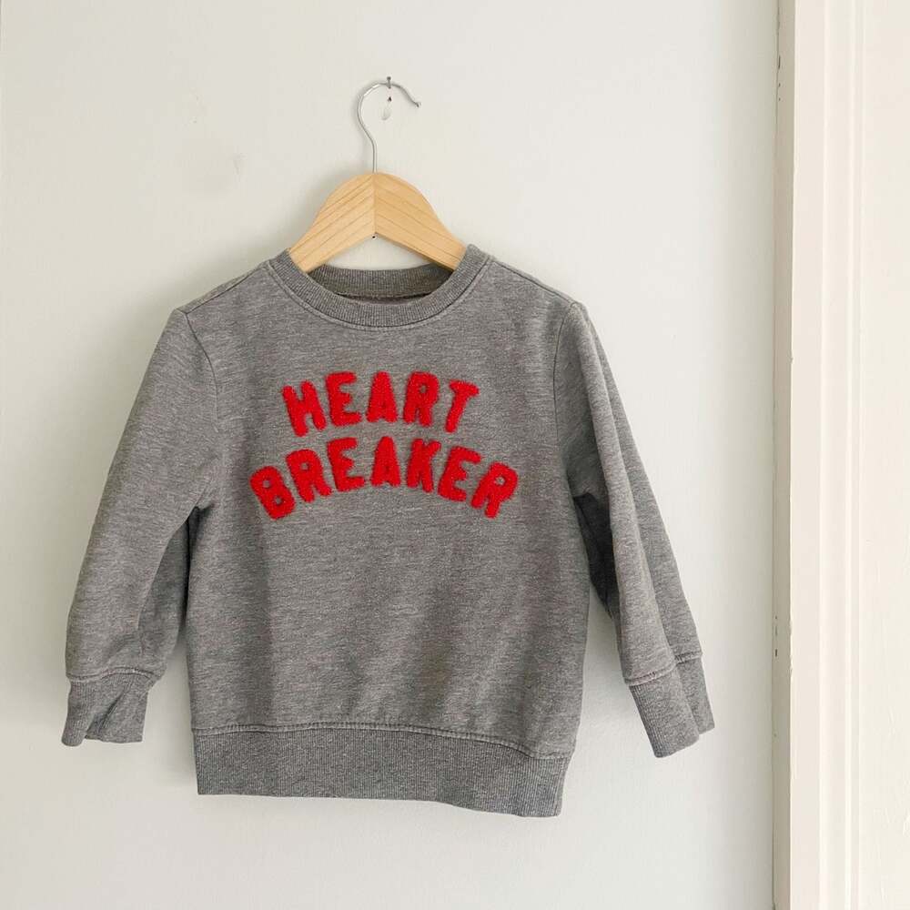 Cat & Jack Heart Breaker Gray Sweatshirt